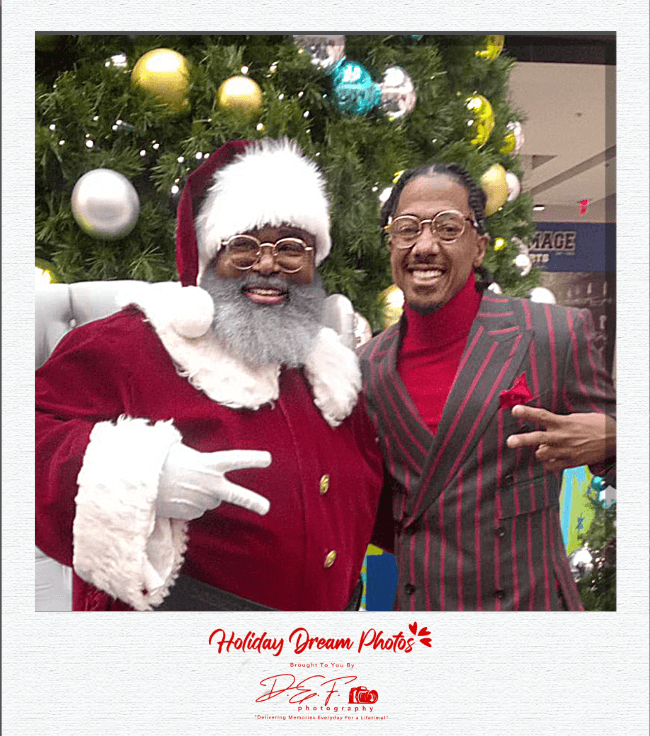 Nick Cannon visiting Black Santa